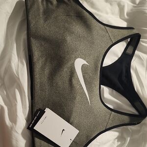 Nike Women's Black and Gray Sports Bra